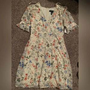 B Darlin Ivory and Small Floral Midi Dress size 5/6